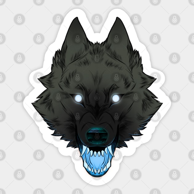 Blue Wolf Sticker by RioBurton